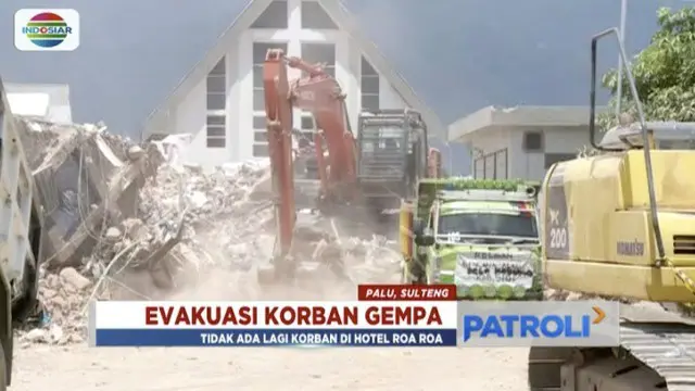 Basarnas hentikan evakuasi korban gempa dan tsunami di Hotel Roa-Roa, Palu, Sulawesi Tengah.