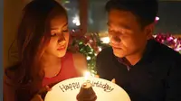 Cita Citata saat tengah merayakan ulang tahun bersama sang kekasih, Richard Pondaag.