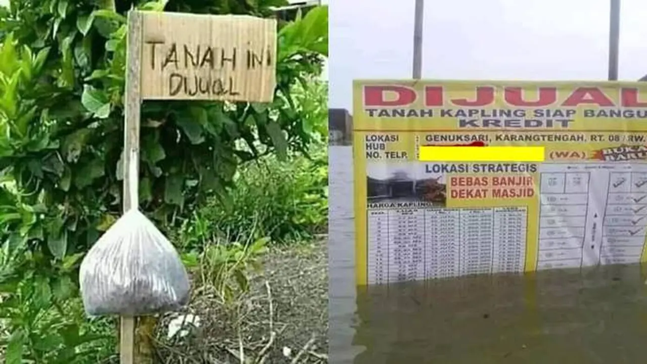 6 Tulisan Nyeleneh Orang Jual Tanah Ini Bikin Bertanya-Tanya
