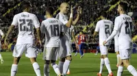 Para pemain Real Madrid rayakan gol Pepe (Reuters)