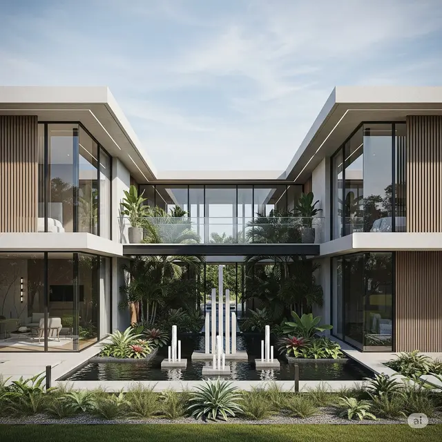 Desain Rumah Minimalis Modern dengan Courtyard dan Inner Garden