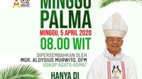 Misa Minggu Palma sebagai masuknya pekan suci jelang Paskah di Asmat dilakukan dengan on air radio. (Liputan6.com/Komsos Keuskupan Asmat/Katharina Janur)