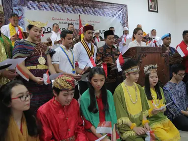 Gerakan yang tergabung dalam Putra dan Putri Indonesia menggelar deklarasi solidaritas Indonesia untuk Rohingnya di Museum Kebangkitan Nasional, Jakarta, Selasa (12/9). Acara ini bertema “Solidarity for Rohignya“. (Liputan6.com/Faizal Fanani)