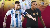 Piala Dunia 2022 - Lionel Messi dan Kylian Mbappe (Bola.com/Bayu Kurniawan Santoso)
