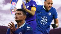 Chelsea - Pierre-Emerick Aubameyang, Cesar Azpilicueta, Thiago Silva (Bola.com/Decika Fatmawaty)