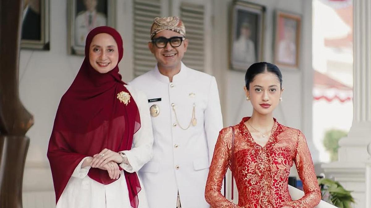 Pesona Asila Maisa Dibalut Kebaya Merah saat Dampingi sang Ayah, Ramzi di Upacara Kemerdekaan ke-80 di Cianjur