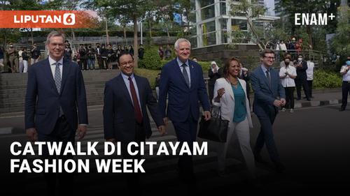 VIDEO: Anies Baswedan Ajak Pimpinan Bank Investasi Eropa Catwalk di Citayam Fashion Week
