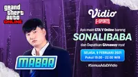Live streaming Main Bareng GTA V Online, Sealasa (9/2/2021) pukul 19.00 WIB dapat disaksikan melalui platform Vidio. (Dok. Vidio)