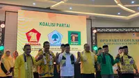 DPD Partai Golkar, Gerindara, dan PPP resmi membentuk koalisi dalam Pilkada 2024 Kabupaten Sukabumi (Liputan6.com/Fira Syahrin)