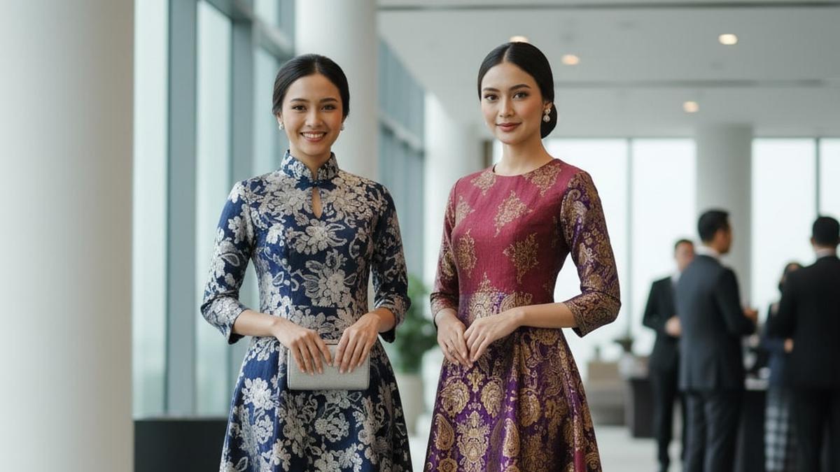 7 Rekomendasi Dress Batik Brokat Potongan A-Line Tren 2025, Tampil Cantik dan Stylish
