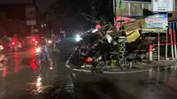 Banjir yang menggenangi jembatan penghubung di jalan raya Pondok Gede, Lubang Buaya, Jakarta Timur (Jaktim) telah surut dan dapat dilalui kendaraan pada Sabtu (20/2/2021) malam.