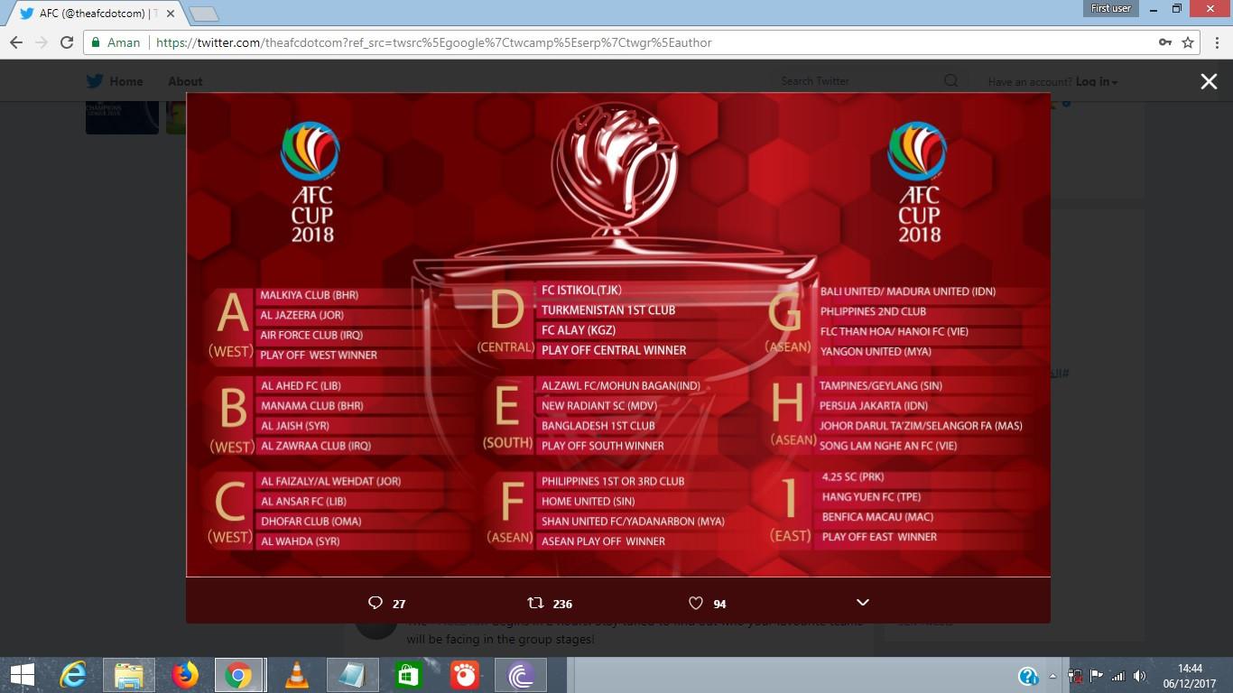 Undian Piala Afc 2018 Persija Masuk Grup Neraka Bola Liputan6 Com
