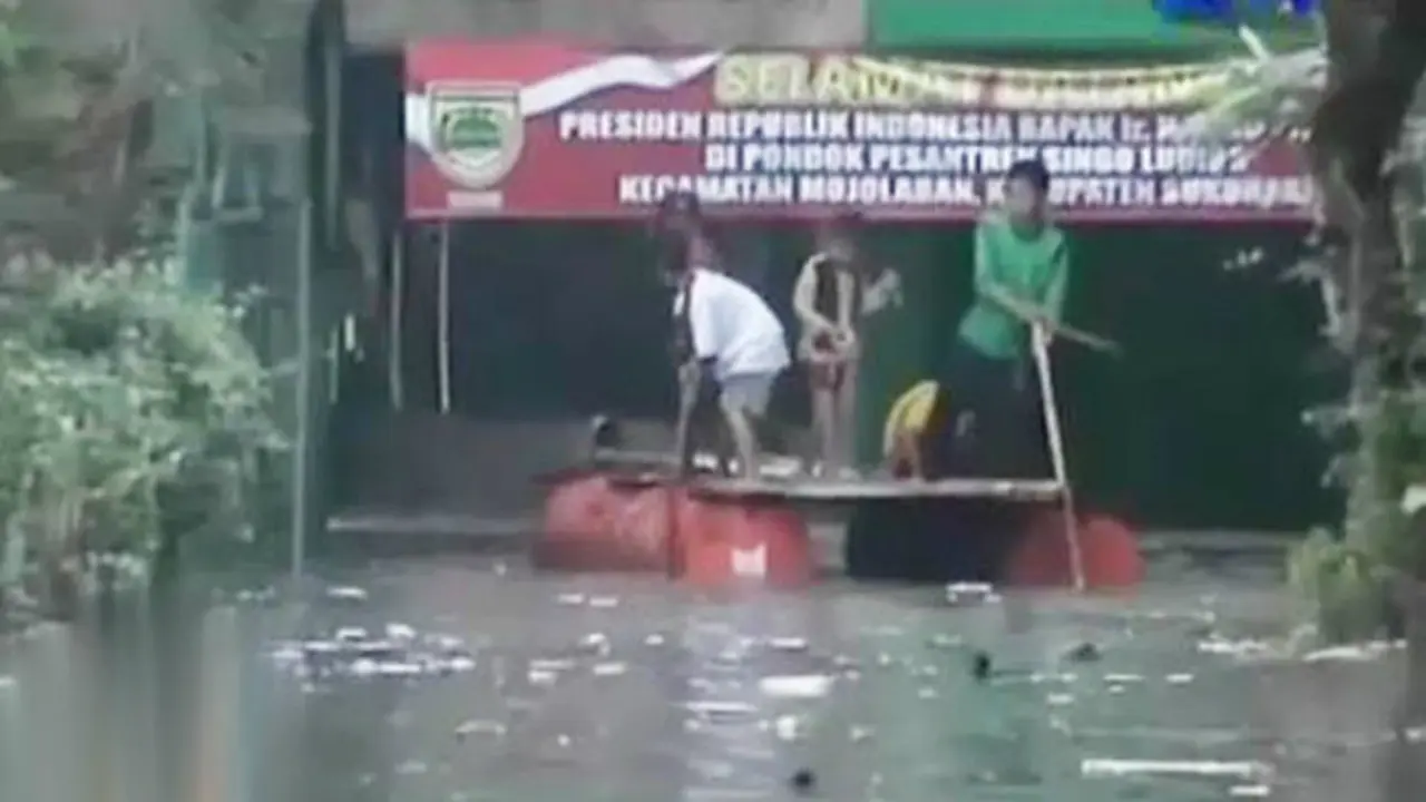 VIDEO: Banjir Luapan Sungai Bengawan Solo, Rendam Ponpes Jokowi 