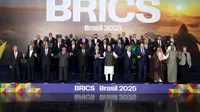 Momen Prabowo Tampil di Barisan Terdepan Foto Resmi KTT BRICS 2025 Brasil