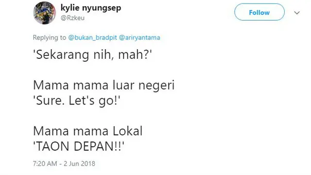 Perbandingan antara ibu luar negeri dan ibu lokal dalam menjawab pertanyaan.