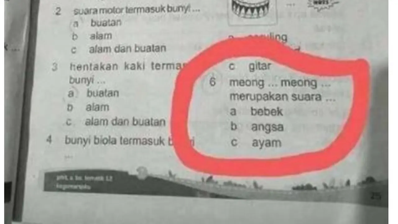 6 Soal Pilihan Ganda Nyeleneh di Buku LKS Ini Bikin Murid Mikir Keras