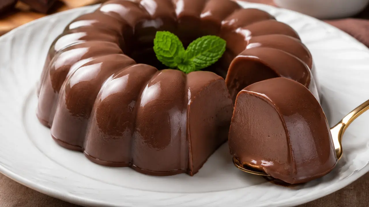 Puding Coklat yang Lembut dan Lumer di Mulut (AI Generated)