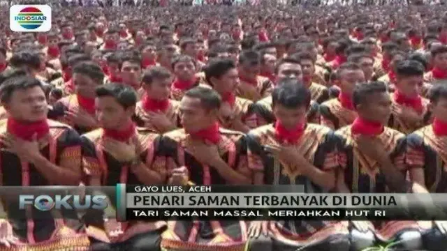 12.262 penari Saman mengguncang Aceh dalam rangka HUT ke-72 RI. Penonton pun banyak yang berdecak kagum dengan penampilannya.