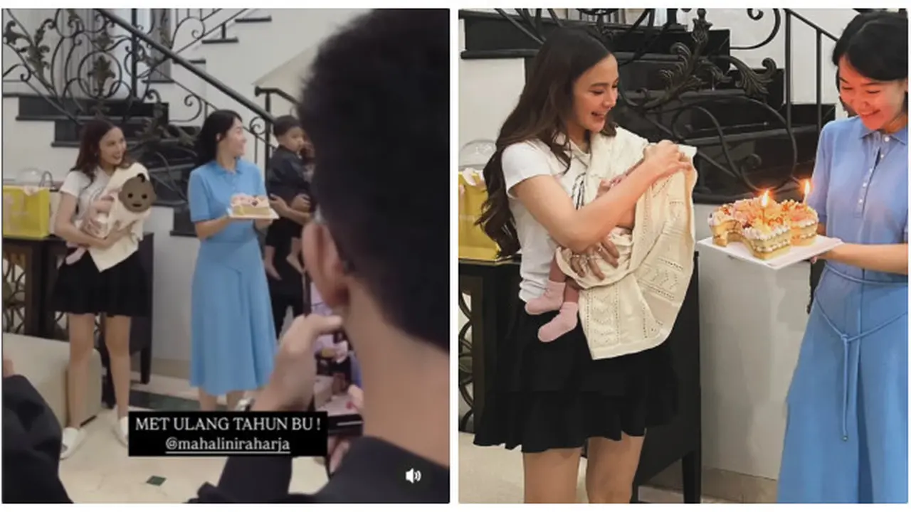 6 Potret Mahalini Gendong Anak di Ulang Tahunnya, Putri Delina Puji Bak Gadis