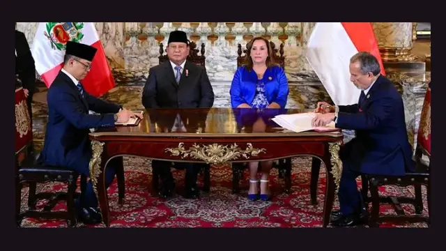 Presiden RI Prabowo Subianto dan Presiden Peru Dina Boluarte