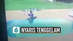 Beredar aksi bocah selamatkan temannya yang tenggelam di kolam renang. Kejadian ini terjadi di Rio De Janeiro, Brasil.