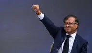 Gustavo Petro dilantik jadi Presiden Kolombia di Bogota pada 7 Agustus 2022. (Juan Barreto/AFP)