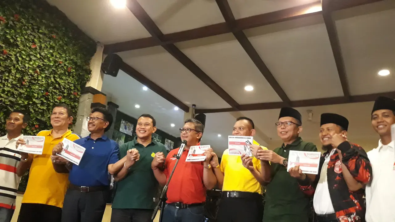 Sembilan sekjen partai usai bertemu Jokowi (Merdeka.com/Intan Umbari Prihatin)