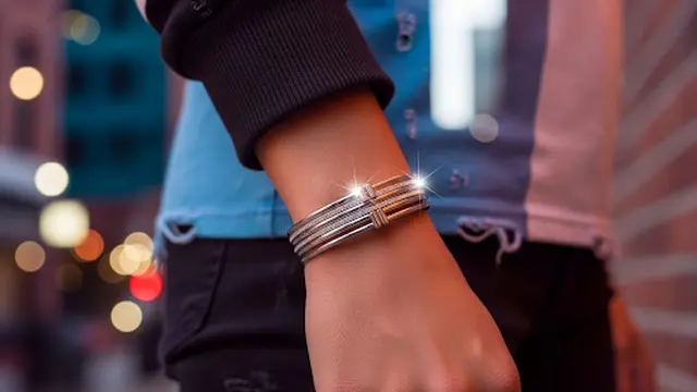 Model Gelang Terbaru Emas Putih 750 Multi-Layer