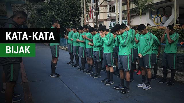 Berita video kata-kata bijak dari pemain Timnas Indonesia U-19 seperti Egy Maulana Vikri, Rachmat Irianto, dan Witan Sulaeman.