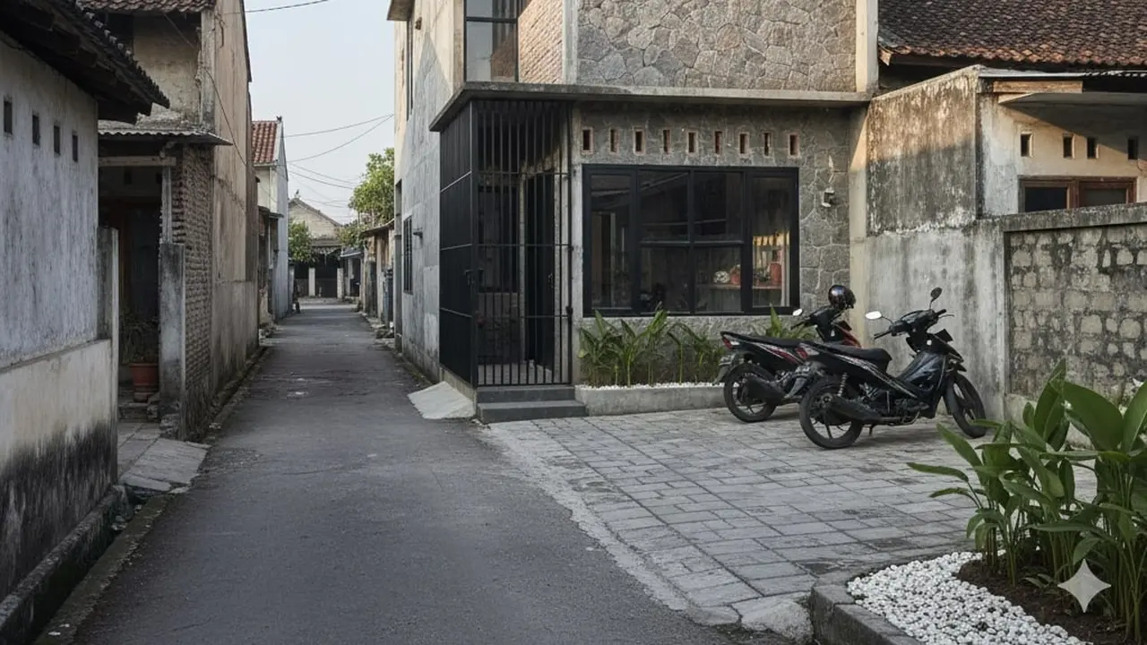 Desain Rumah Minimalis di Ujung Gang