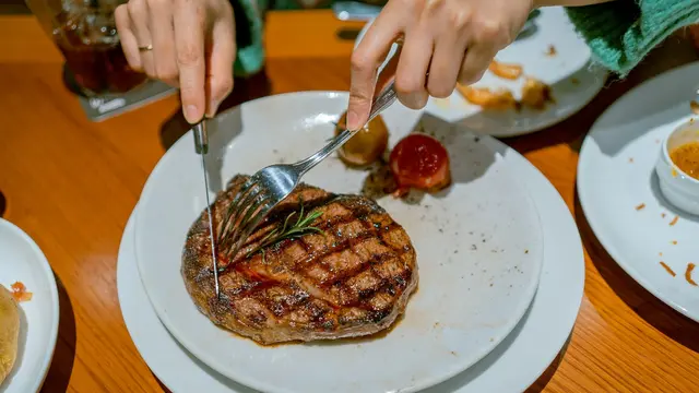 Eating Steak
