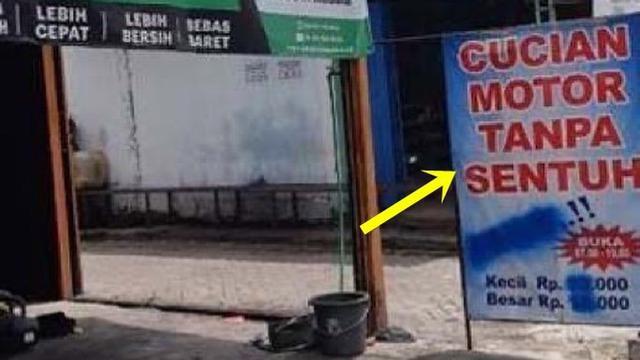 Tulisan Kocak di Tempat Cuci Motor (IG/onecak)
