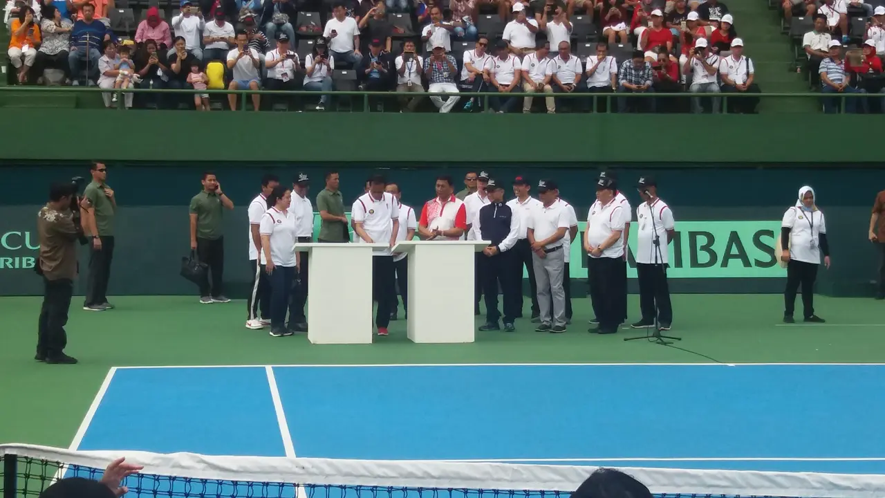 Presiden Jokowi Resmikan Renovasi Lapangan Tenis GBK