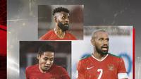 Yanto Basna, Evan Dimas dan Bos Solossa. (Bola.com/Dody Iryawan)