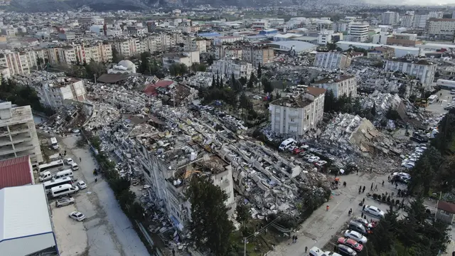 Foto Udara Kehancuran Kota Hatay Jadi Saksi Dahsyatnya Gempa Turki