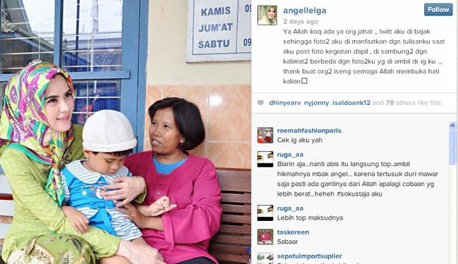 Twit Angel yang terhubung dengan Instagram | Photo copyright Instagram/anggellelga