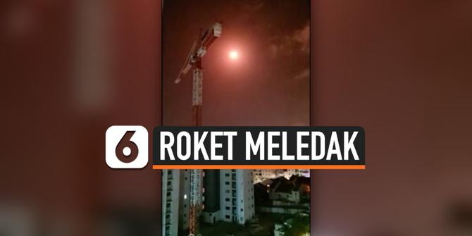 VIDEO: Detik-Detik Roket Meledak di Langit Israel