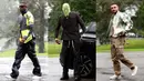 Momen kedatangan para pemain Timnas Prancis bak peragaan busana. Bertempat di Clairefontaine-en-Yvelines, Senin (07/10) waktu setempat, penggawa Les Bleus memakai pakaian yang modis dan penuh gaya. Mulai dari Paul Pogba hingg Mike Maignan punya gayanya sendiri dalam berpakaian. Bek Liverpool, Ibrahima Konate tampil paling unik dengan penutup mukanya. Para penggawa Timnas Prancis berkumpul untuk persiapan UEFA Nations League. Skuad asuhan Didier Deschamps tersebut akan bertandang ke Israel pada Jumat (11/10) mendatang. (AFP/Franck Fife)