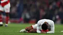 Tiga gol Arsenal dicetak  Gabriel Martinelli (20'), Martin Odegaard (88') dan Bukayo Saka (90'). (AFP/Adrian Dennis)