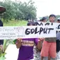 Warga Brebes ancam golput protes jalan rusak (Liputan6.com / Fajar Eko)