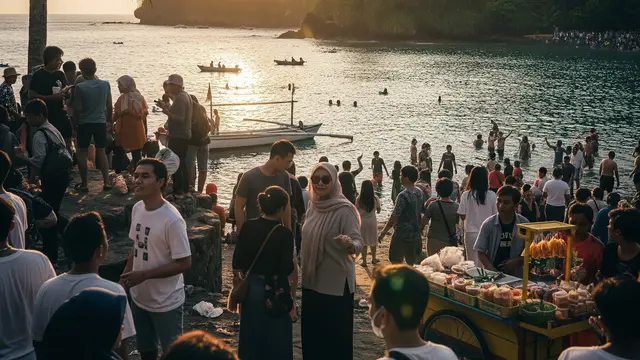 Prompt Gemini AI Edit Foto Liburan Penuh Orang (AI)