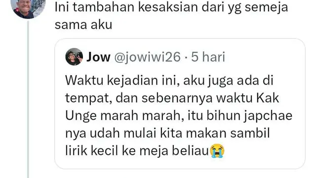Potret kesaksian netizen lain (Sumber: aplikasi X)