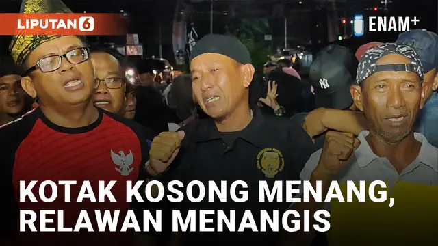 VIDEO: Kotak Kosong Menang Telak, Relawan Sujud Syukur