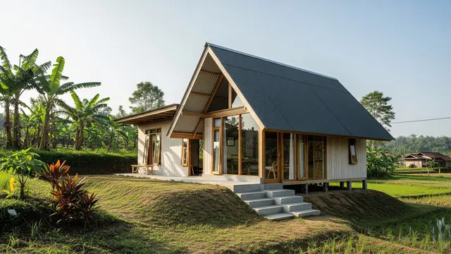Inspirasi Rumah Minimalis Kecil di Kampung dengan Lahan Tidak Rata/Gemini AI