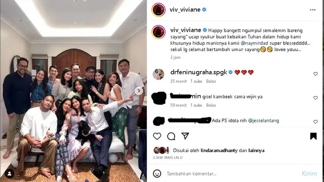 Perayaan ulang tahun Naysila Mirdad ke-35 (foto: Instagram viv_viviane)