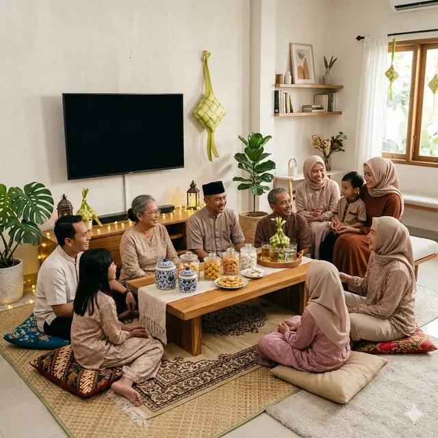 Model Ruang TV Kecil Lesehan