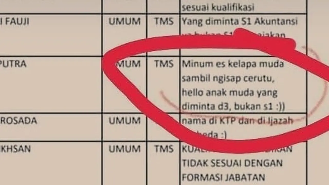 Jawaban Kocak Panitia CPNS Umumkan Peserta yang Enggak Lolos, Pakai Pantun