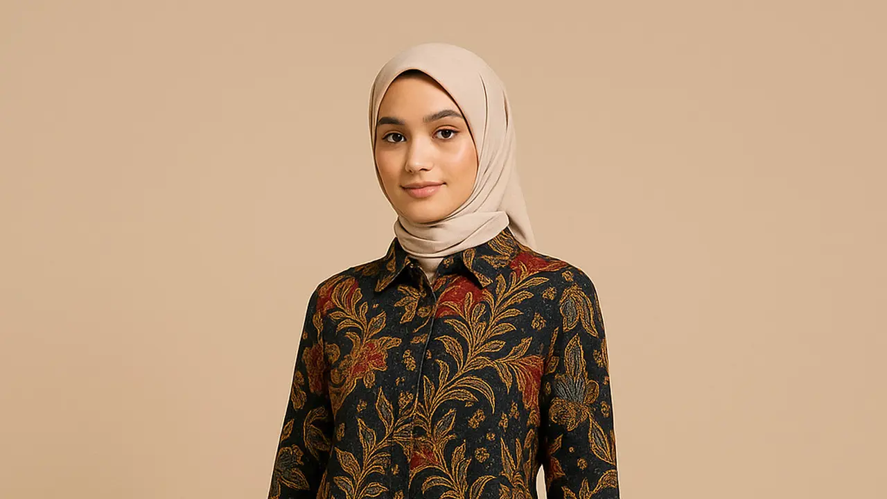 Model Tunik Batik Panjang Belakang Hijab Friendly