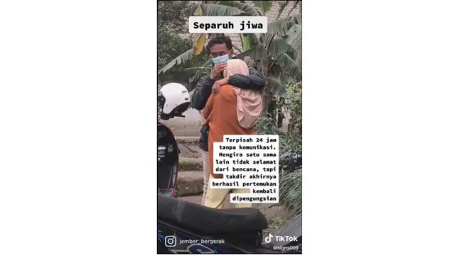 Pasangan Suami Istri Ini Terpisah 24 Jam saat Erupsi Semeru, Pertemuannya Haru