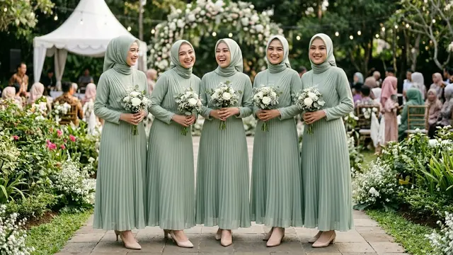 Model Baju Bridesmaid Hijab (Foto: Gemini AI)